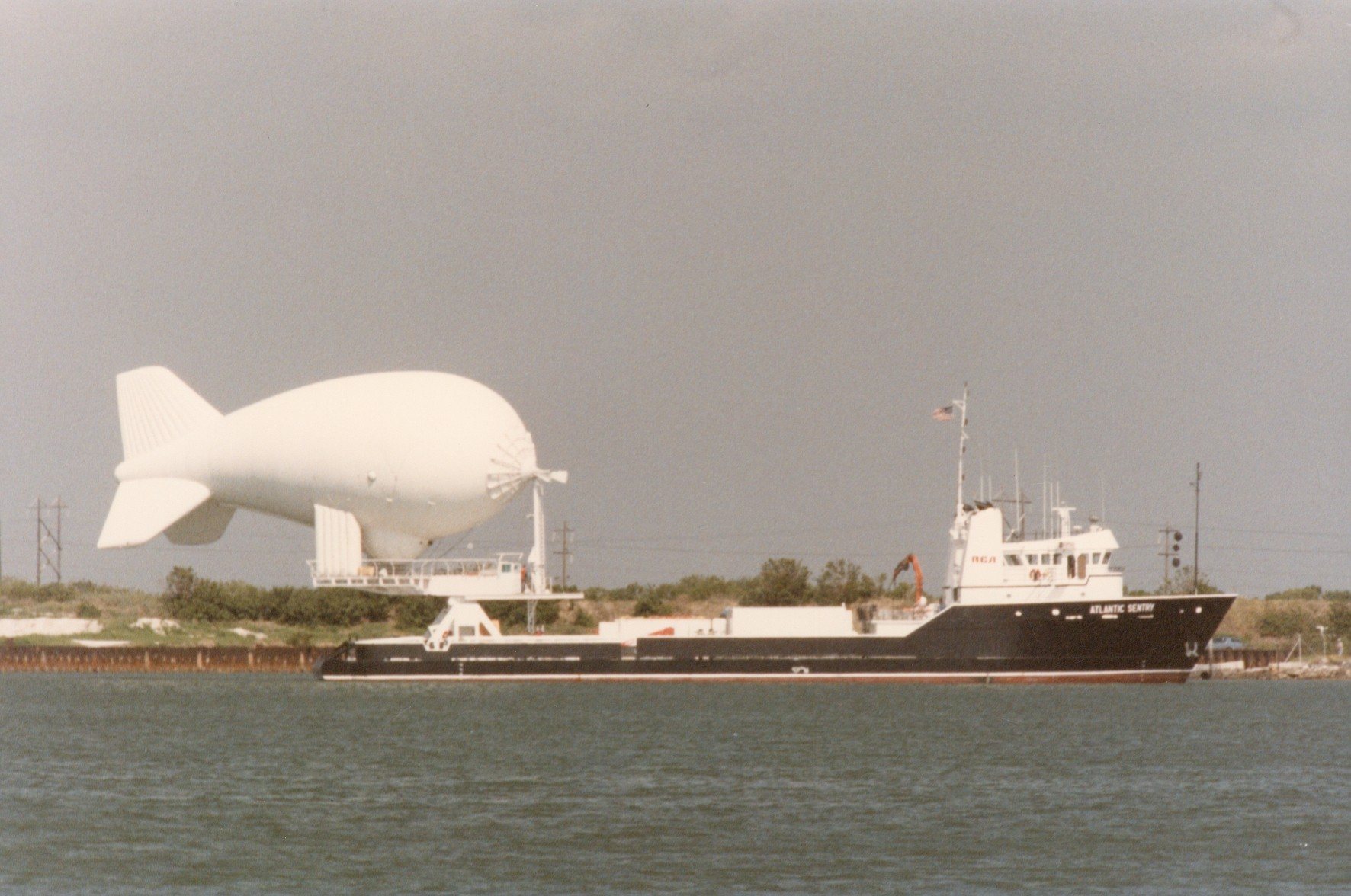 56K sea-based aerostat deployed from a vessel for maritime surveillance