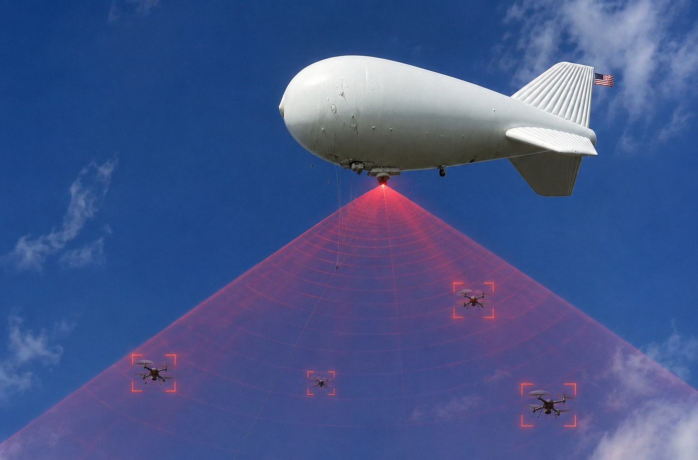 Unmanned tethered aerostat counter-UAS detection and tracking