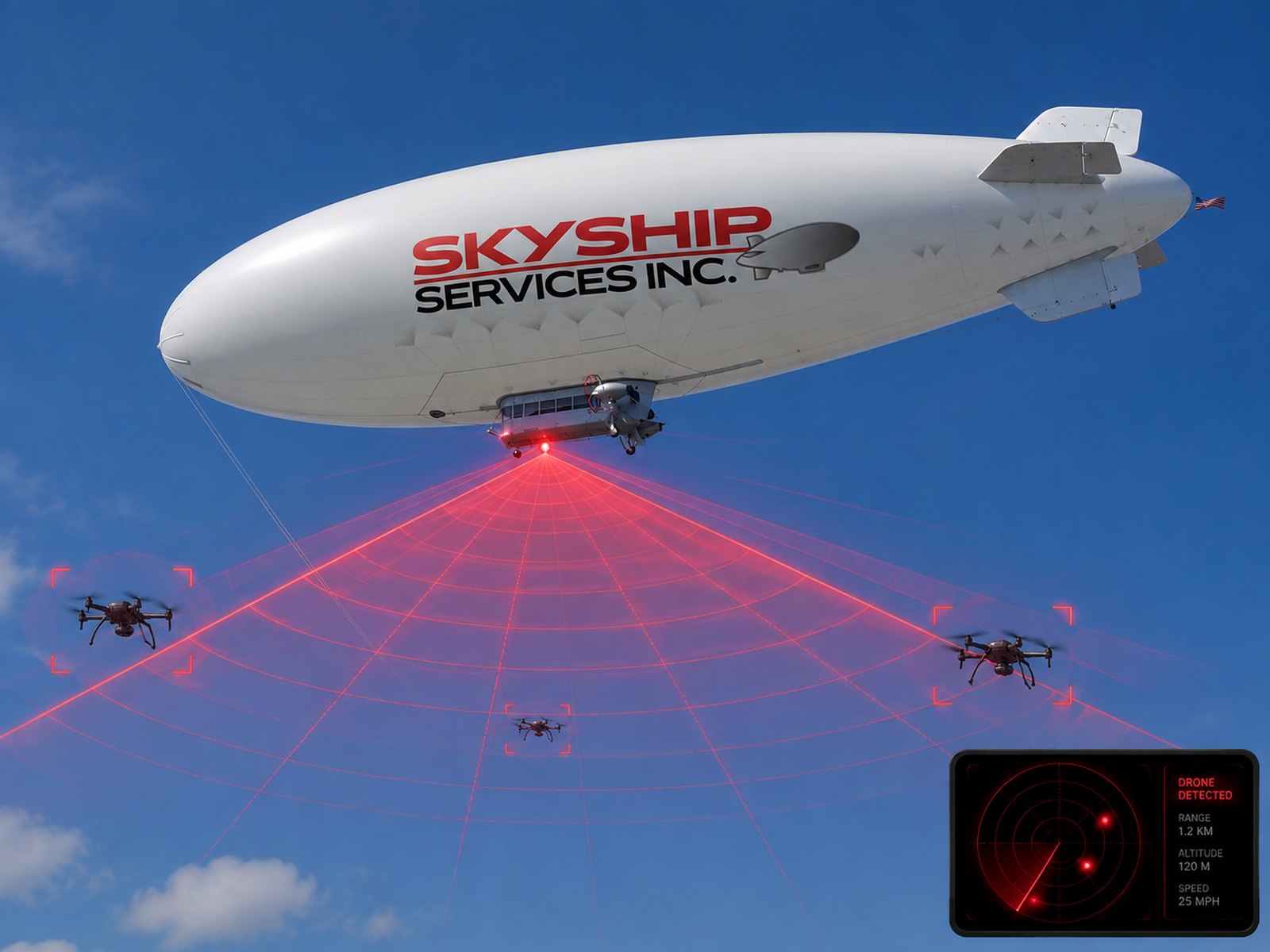 Manned A170 airship counter-UAS detection and tracking