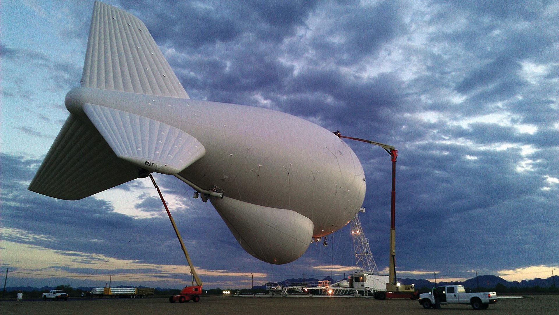 420K tethered aerostat providing border radar surveillance